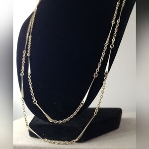 Vintage two strand silver tone chain